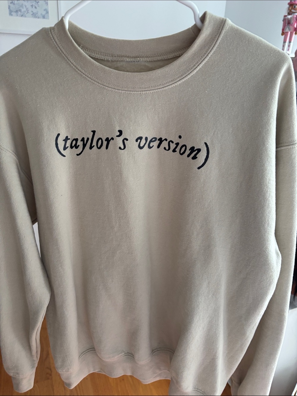 Trendy boutique Beige Crewneck Sweater "taylor's version"